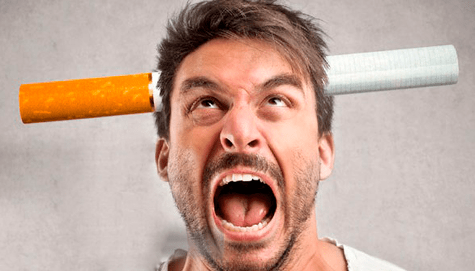 Irritabilidad al dejar de fumar en un hombre